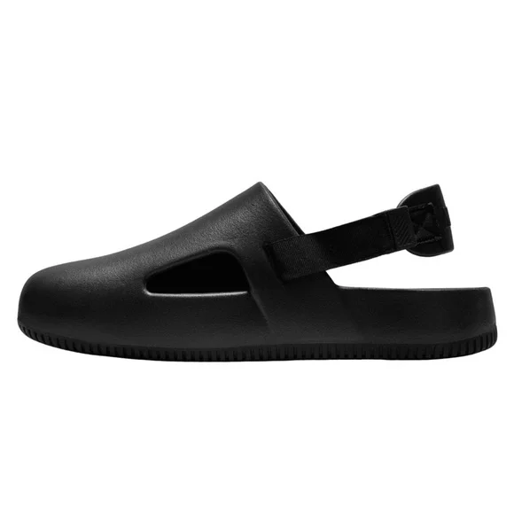 NIKE MENS CALM MULE SLIDES ALL BLACK SLIDES CLOG BLACKS SPORT JET - Picture 4 of 8
